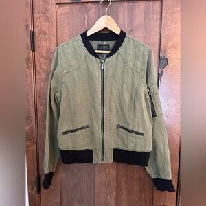 Sanctuary Anthropologie Army Green Bomber Jacket, Like New Condition, Size L